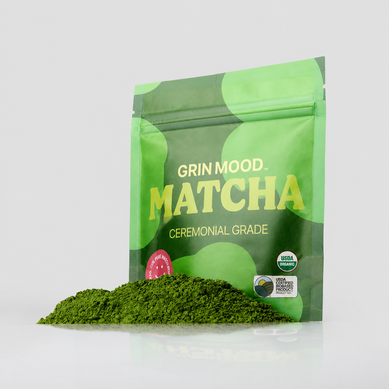 GrinMood Matcha Powder 100g, Decaffeinated